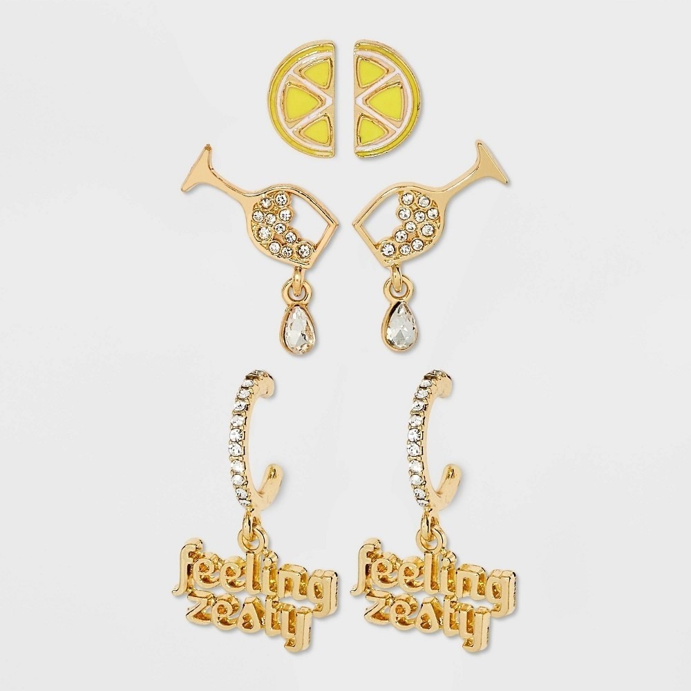 SUGARFIX by‎ BaubleBar With a Twist Earrings Gold New With Tags